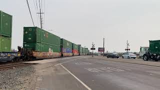 UP 8240 ZG2LT Train South, West Lane Railroad Crossing, Stockton CA