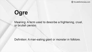 Ogre Meaning