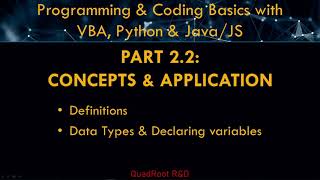Codding in 3hrs with VBA, Python, Java/JavaScript - PART2.2: Data Types & Declarations