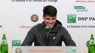 Tennis - Roland-Garros 2024 - Carlos Alcaraz : "It's possible I may be more nervous against Sinner"