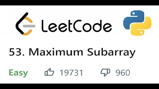 53. Maximum Subarray | Day 1 study plan (Data Structure I) | LeetCode