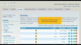 How to manage smilies in phpBB