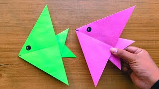 How to make Easy Origami Paper Fish for kids/ Origami Paper Fish/ Easy Origami Paper Crafts