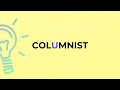 what is the meaning of the word columnist