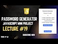 Create a Secure Password Generator with JavaScript | Main Copy Feature Included | Full Tutorial
