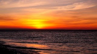 Entrancing Sunset Beach With Tranquil Ocean Sounds 1 Hour Long | Sleep Sounds \u0026 Peaceful Ambiance