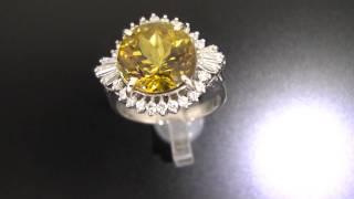 Ptゴールデンベリルリング 5.06ct D0.520ct