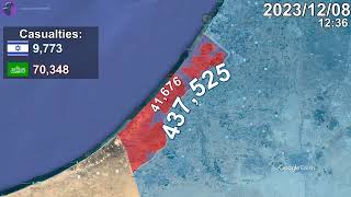 Israel-Hamas War: Every Day to 2024 Mapped using Google Earth