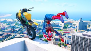 Spiderman \u0026 Superhelden vs. Beste Momente in GTA V – Fahrradstunts \u0026 Autounfälle in GTA 5 #004