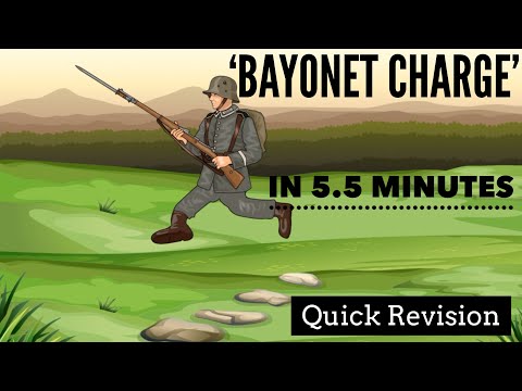 How does Hughes present the theme of conflict in bayonet charge?