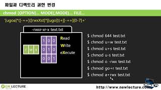 리눅스 강의 28강.  Linux(Unix) 파일권한 변경(chmod, whereis)