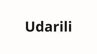 How to pronounce Udarili | Ударили (Hit in Russian)