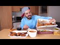 تحدي اكل منيو كامل من مطعم تركي موكبانغ مشاوي turkish food takeout challenge u0026 mukbang eating show