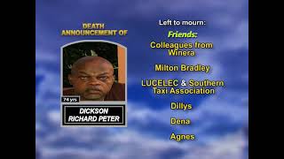 Dickson Richard ~ Long Obituary