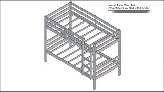 Living Essentials by Hillsdale Campbell Wood Twin Over Twin Bunk Bed