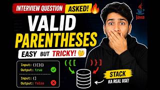 Easy But Tricky | Most Asked Java Interview Question | Valid Parentheses