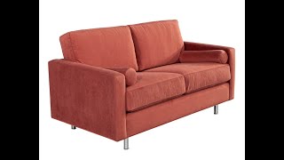 LR-3426 Mid Century Modern Velvet Loveseat Sofa