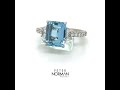 Custom fine aquamarine gemstone ring handcrafted in platinum