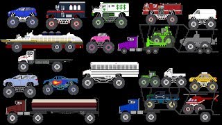 Monster Vehicles 4 - Monster Trucks & Street Vehicles - The Kids' Picture Show (Learning Video)