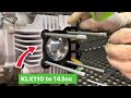 2023 KLX110 TBparts 143cc Bore Kit Install | Mikuni VM26 & BBR U-Flow!