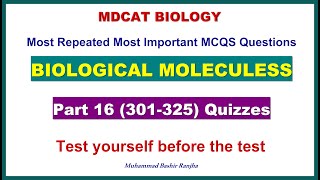 Biological Molecules MCQS Part-16 #mdcatbiology #mdcat2024 #biologicalmolecules #etea2024 #nums2024