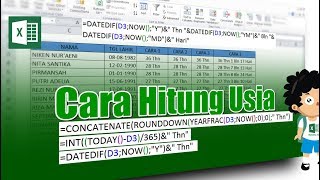 4 Cara Rumus Menghitung Umur di Excel dengan DATEDIF, YEARFRAC dan Fungsi 360