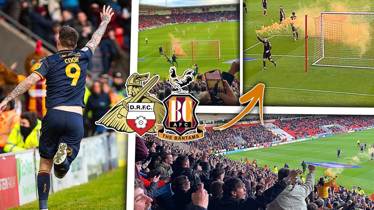 PYROS, PITCH INVADERS & LIMBS At Doncaster Rovers Vs Bradford City Vlog ...