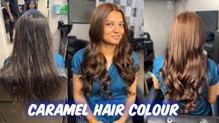 How To: Caramel Hair colour || Easy Way || Global Plus Highlights ||Caramel Hair Colour Tutorial ||
