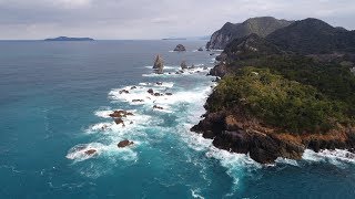 [4Kドローン空撮]長門市の青海島（海上アルプス）