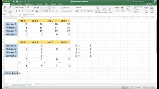 Excel Solver-Unbalanced Assignment Problem
