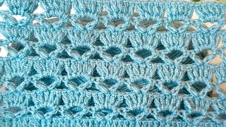 PERFECT👌 Only 2 Rows of very easy and beautiful crochet stitch scarf, blouse Pattern