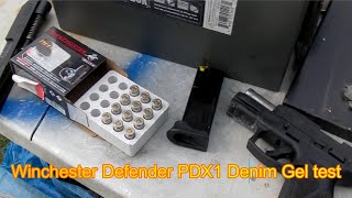 Winchester Defender 147gr 9mm denim gel test