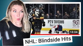 New Zealand Girl Reacts to NHL BLINDSIDE HITS 😱