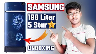 SAMSUNG 198 Liter 5 Star Refrigerator Unboxing \u0026 Review Hindi 2022 - Camellia Blue RR21T2H2WCU/HL