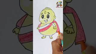 Easy to draw a laddu man#cutecharacter|Coloring a cute motuman|#shorts #chotabheem |Education vandar