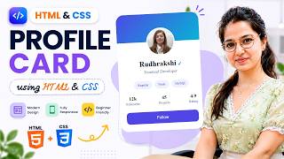 Modern Profile Card Using HTML & CSS | Beginner Friendly Project