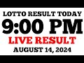 Lotto Result Today 9PM Draw August 14, 2024 PCSO LIVE Result