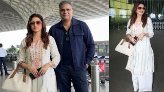 Bhagyashree with husband spotted at the airport