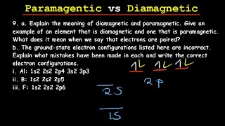 Paramagnetic vs Diamagnetic - Paired vs Unpaired Electrons