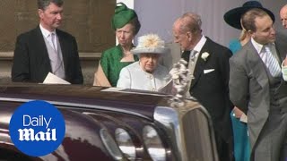 The Queen and Prince Philip depart from Princess Eugenie's wedding