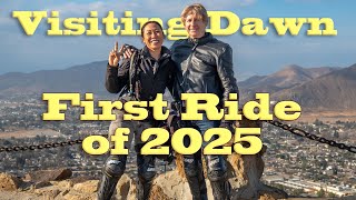 Visiting with Dawn for first ride of 2025