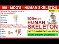 100 human skeleton mcqs  | human skeleton mcqs question and answers | #humanskeletalsystem