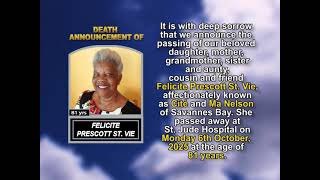 Felicite Prescott St. Vie ~ Short Obituary