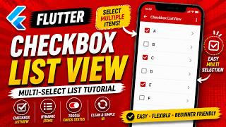 💦 FLUTTER ANDROID ~ 💦 CHECKBOX LIST VIEW ~ 💦 TUTORIAL