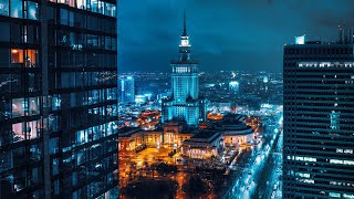 Warsaw aerial cinematic Dji Mavic 3 #nightcity #cyberpunk #warszawa