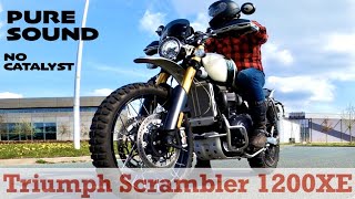 PURE SOUND / Triumph Scrambler 1200XE / Original Exhaust Decat / Raw audio / Mic on a Bike / 2021