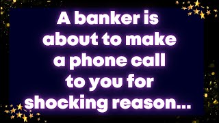 A banker is about to make a phone call to you for... Angel message