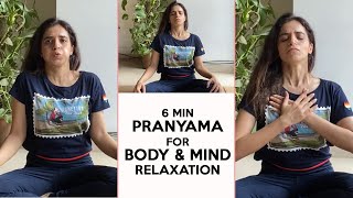 6 Mins Pranayama Routine | Pranayama to relax your body & Mind | Yoga WIth Mansi | Fit Tak