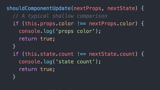 shouldComponentUpdate & PureComponent in React ProgrammingTIL React Tutorial Video Screencast 0014