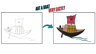 Drawing a Boat easily|| খুব সহজে নৌকা অংকন